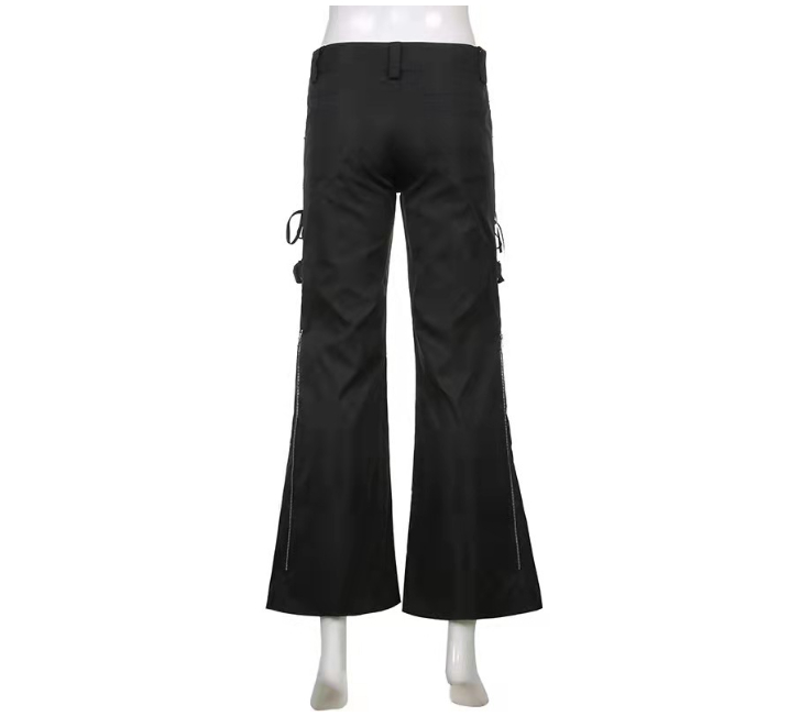 Title 5, Pantalon fermeture éclair sangle fente noir ave...