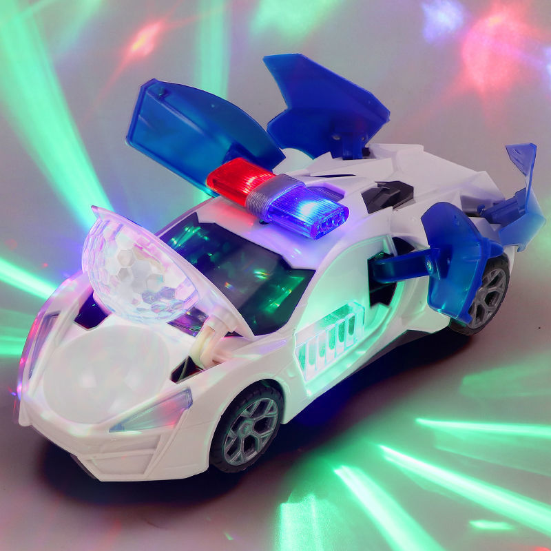 Dancing Deformation Rotating Police Car Electric Toy