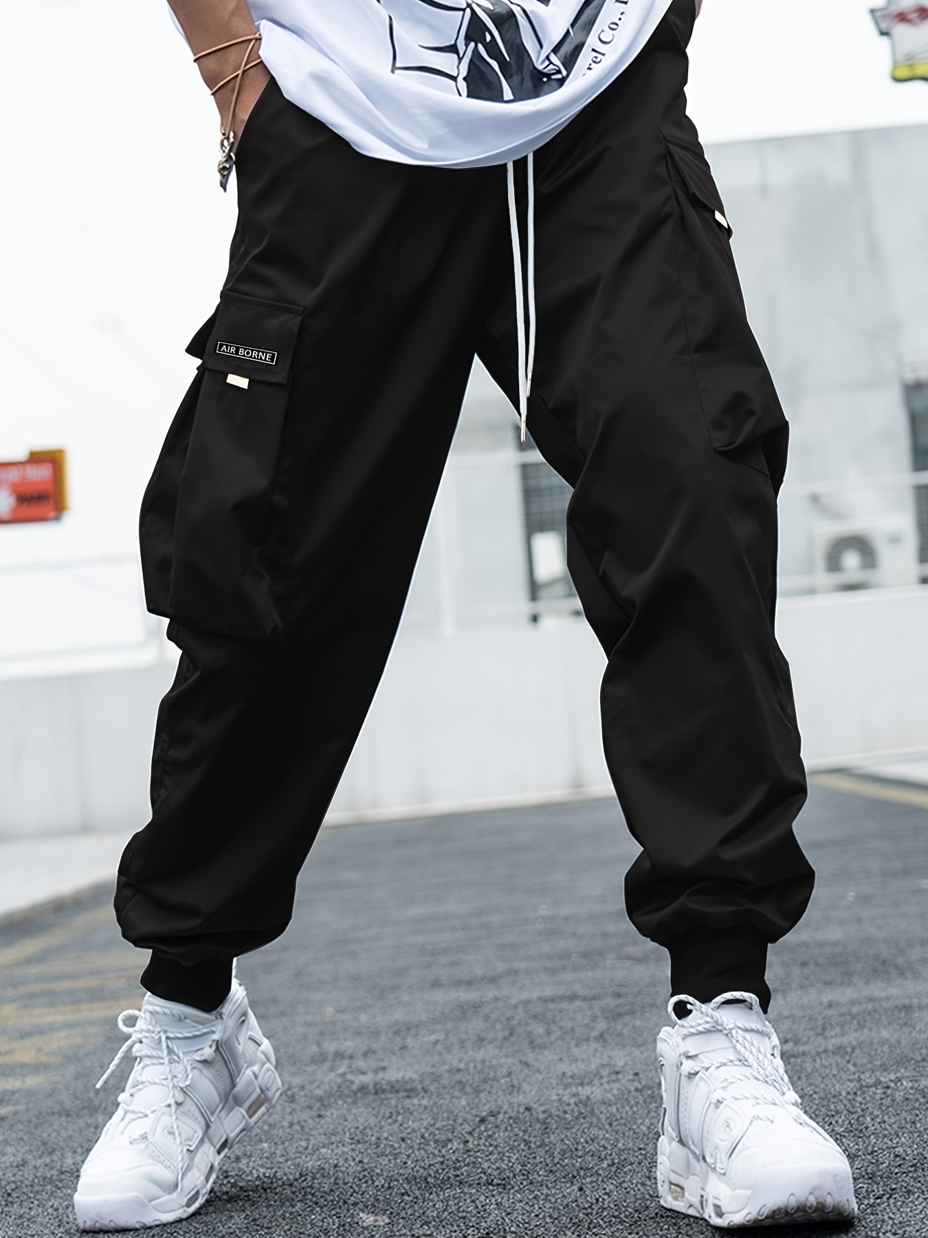 Men’s Multi‑Pocket Drawstring Cargo Pants – Casual Streetwear