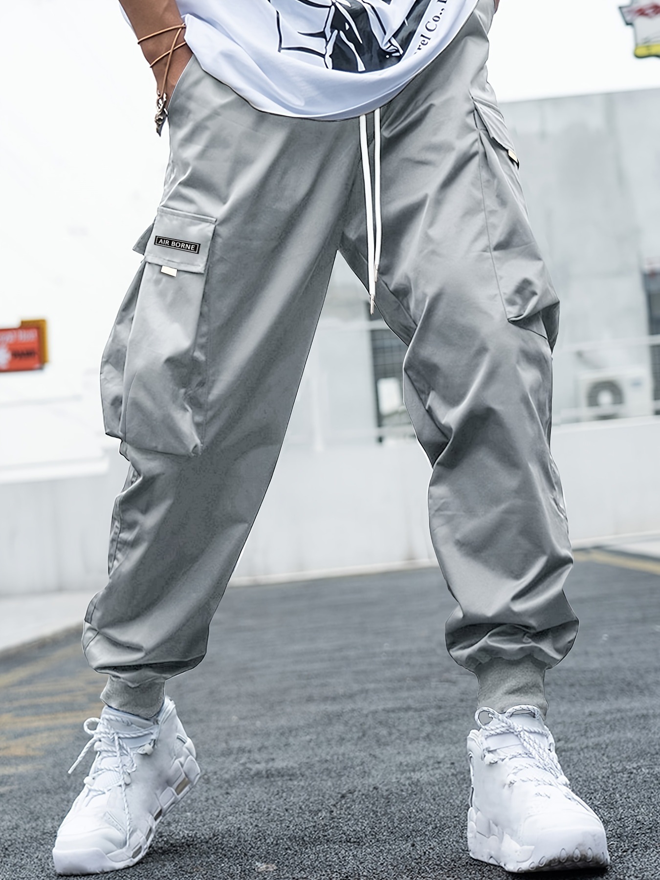 Men’s Multi‑Pocket Drawstring Cargo Pants – Casual Streetwear