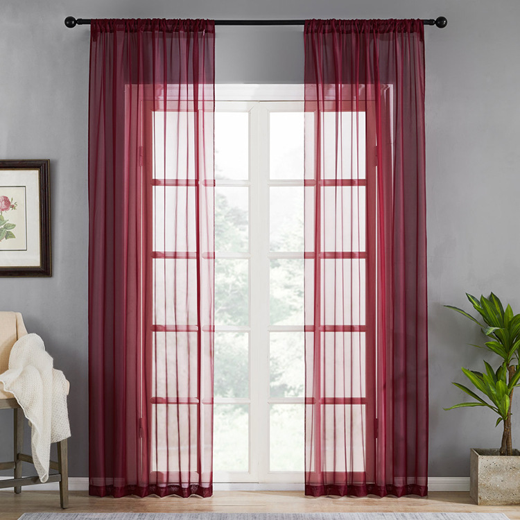 Factory Direct Sales Finished Window Screen Curtain Terylene Solid Color Window Screen Hot-selling - Image 7