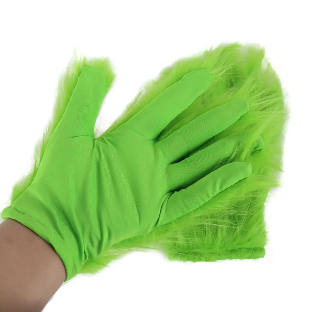 Christmas Mask Furry Gloves Cosplay Holiday Props Peripheral