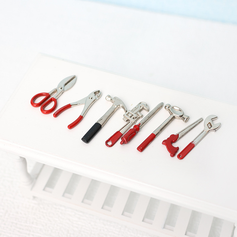 112 Mini Miniature Metal Alloy Tools Suit Repair Mini Eight Matryoshka Doll Houses