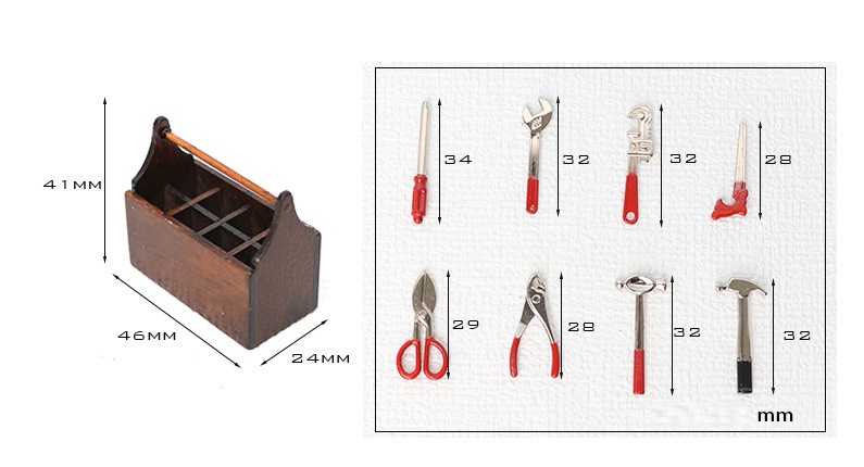 112 Mini Miniature Metal Alloy Tools Suit Repair Mini Eight Matryoshka Doll Houses - Image 5