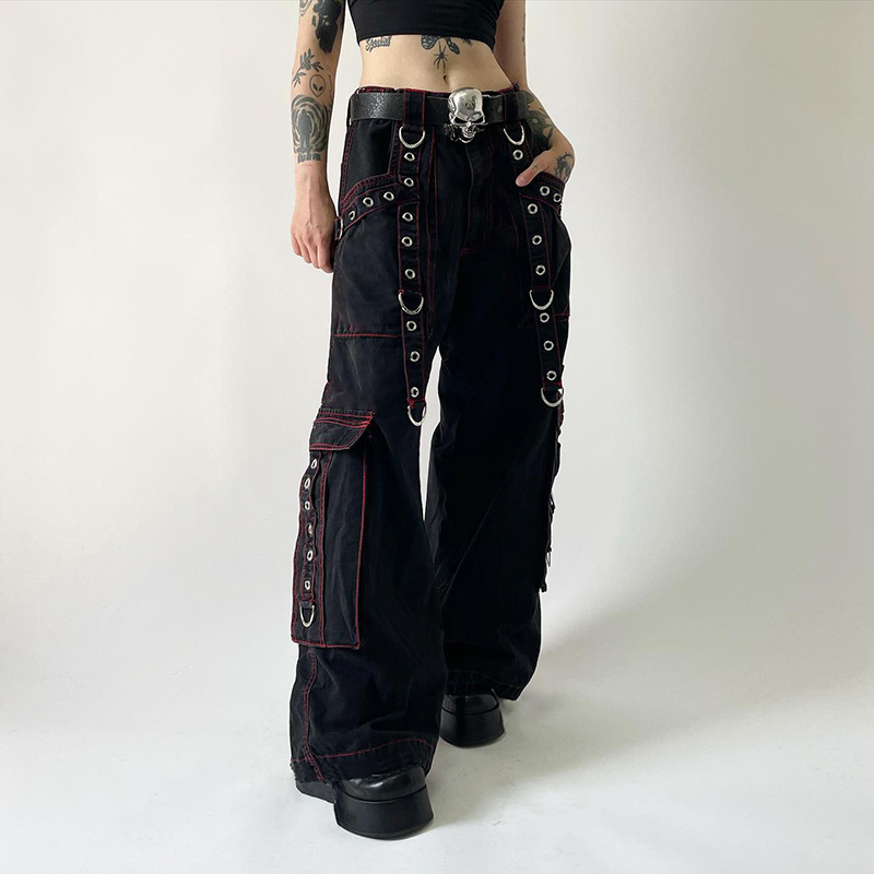 Title 10, Damen Jeans im Dark Style Punk Heavy Industry M...