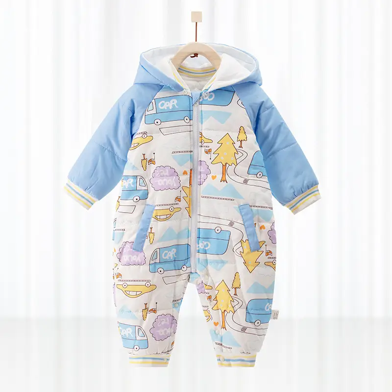 Boys' Cartoon Lesser Panda Jumpsuit Thickened Long Sleeve