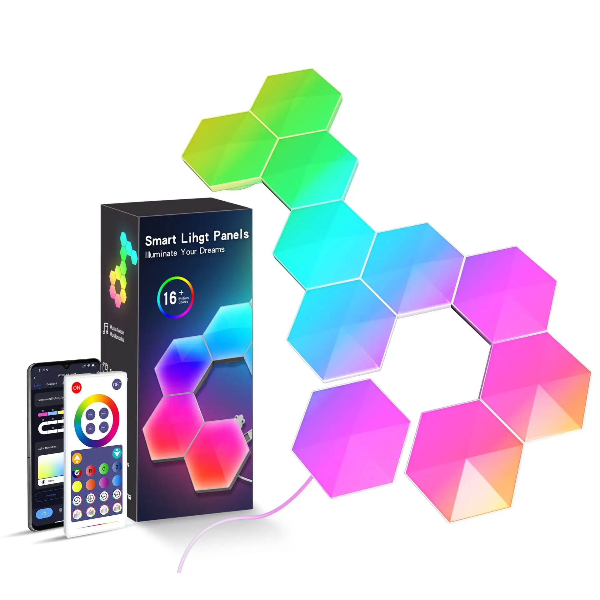 Graffiti Hexagonal Quantum Lamp Bedside Wall E-sports