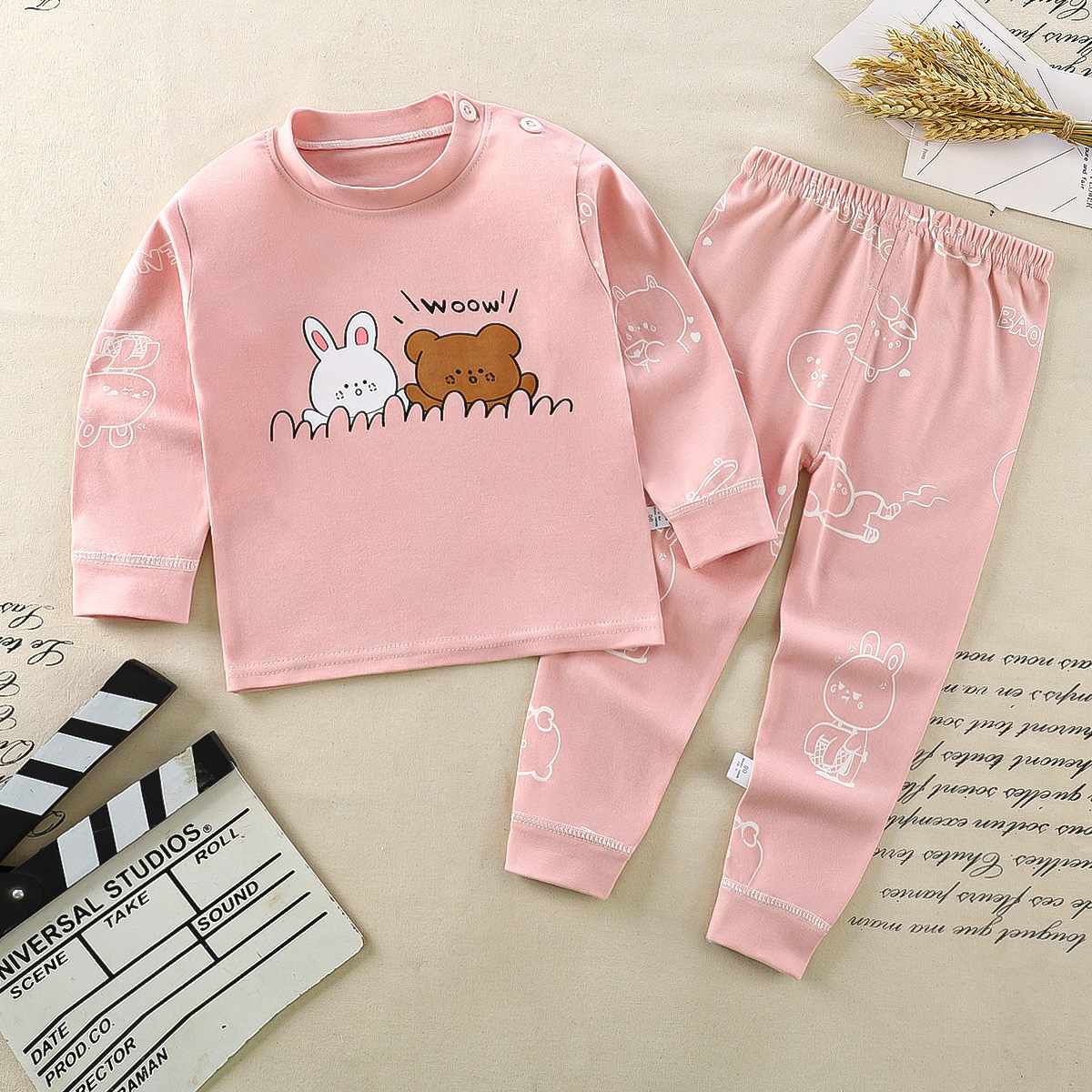 Children’s Underwear Suit Pure Cotton Long Johns Top Baby Home Clothes