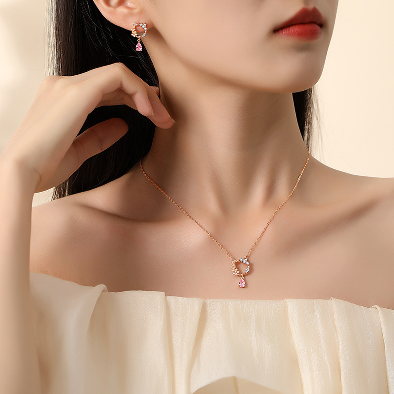 Title 2, Peach Blossom Cat 925 Sterling Silver Micro-inl...