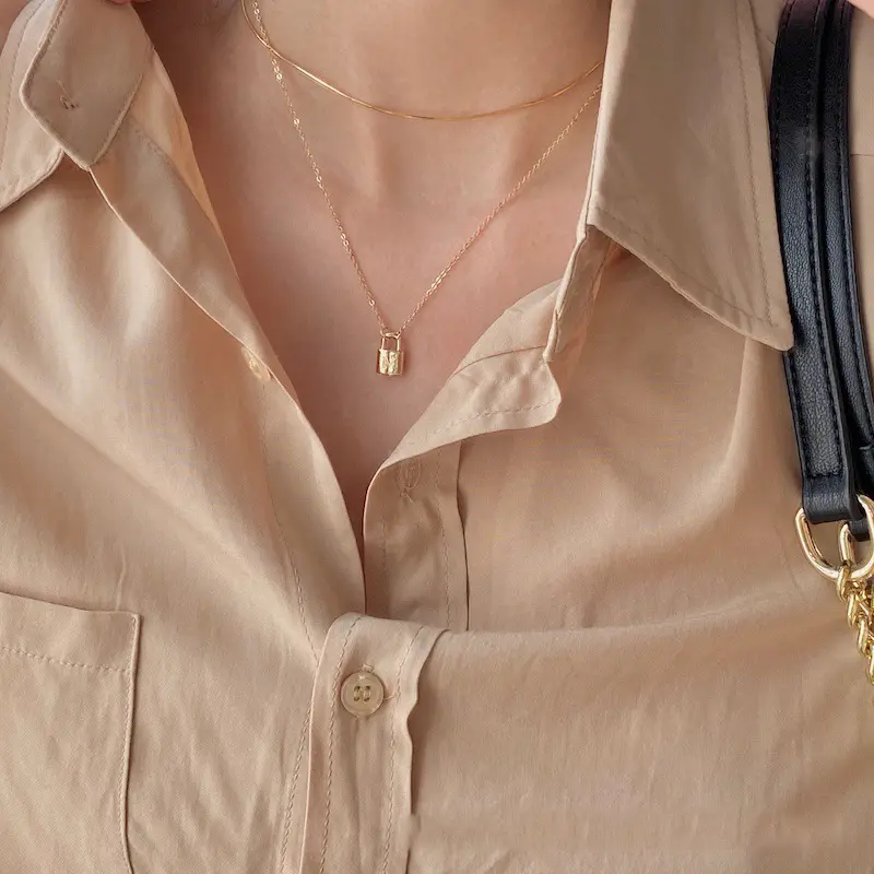 Letter Necklace Ins Cold Style Niche Design Simple Small Lock