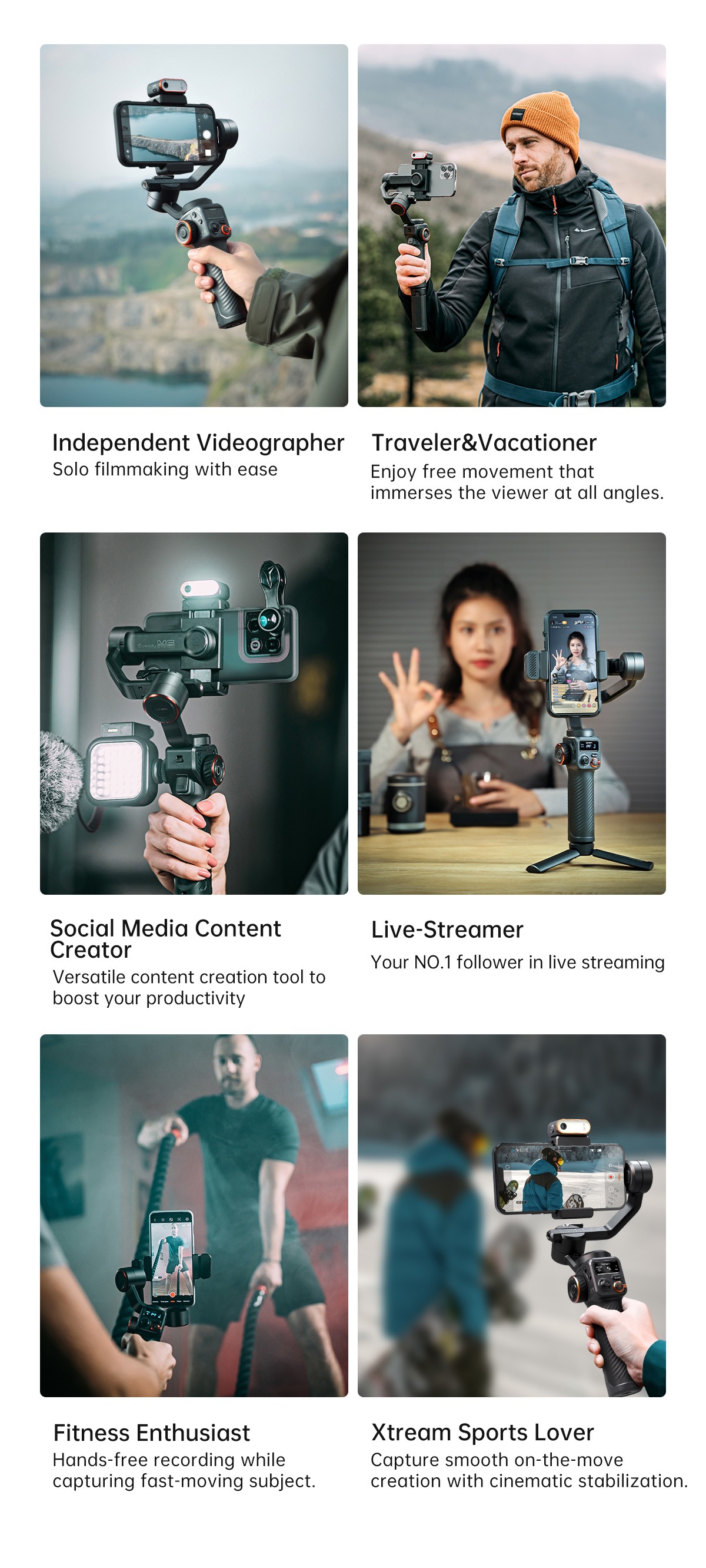 AI Face And Shooting Fill Light Vlog Three-axis Stabler - Image 16