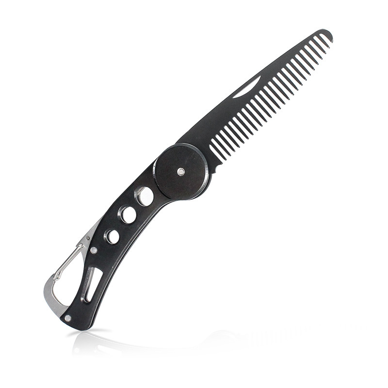 Title 1, Mens Beard Mini Black Metal Folding Comb – Poc...