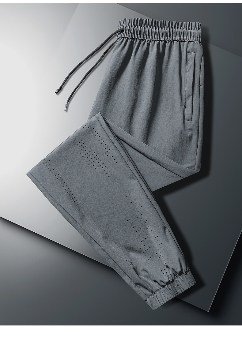 Ultra-Thin Ice Silk Loose Drawstring Sports Mesh Casual Pants