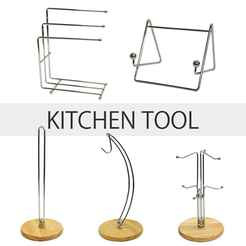 Title 3, Kitchen Iron Solid Wood Base Banana Rack