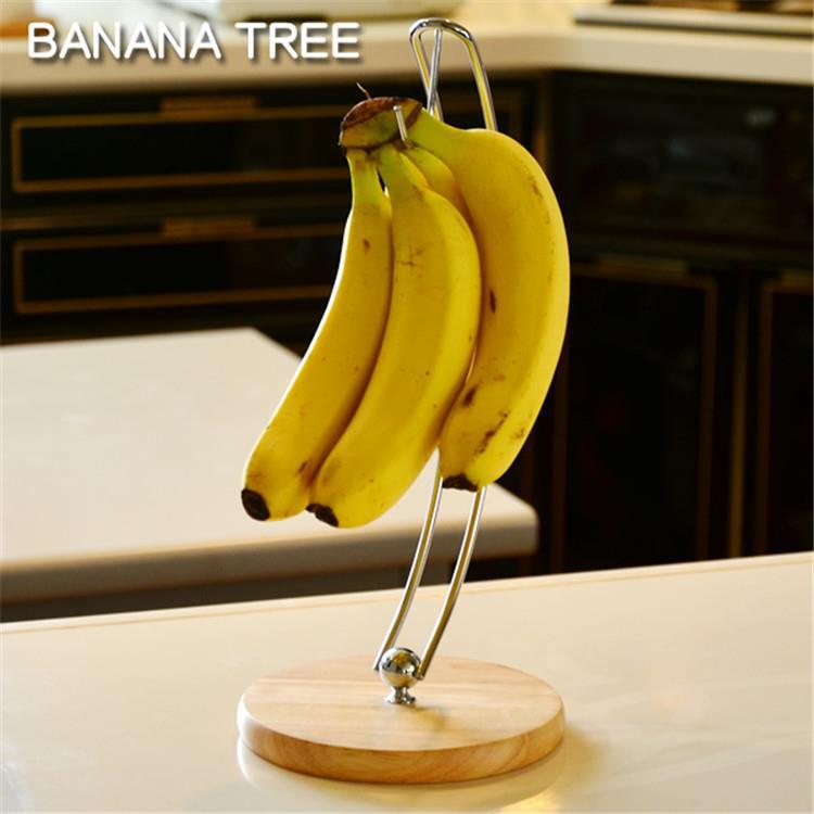 Title 4, Kitchen Iron Solid Wood Base Banana Rack