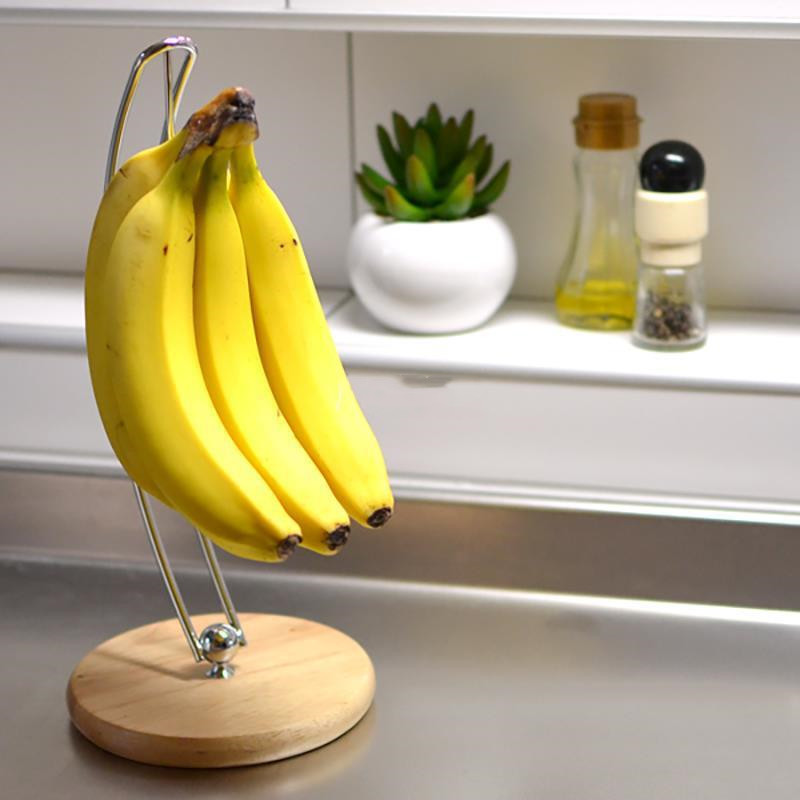 Title 5, Kitchen Iron Solid Wood Base Banana Rack