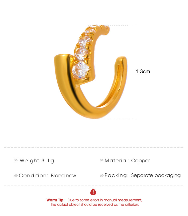 Women's French Zircon No Piercing Ear Clip