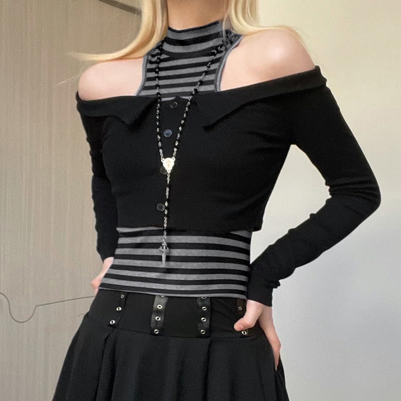 Sexy Spicy Girl Stripe Off Shoulder Lace Dress