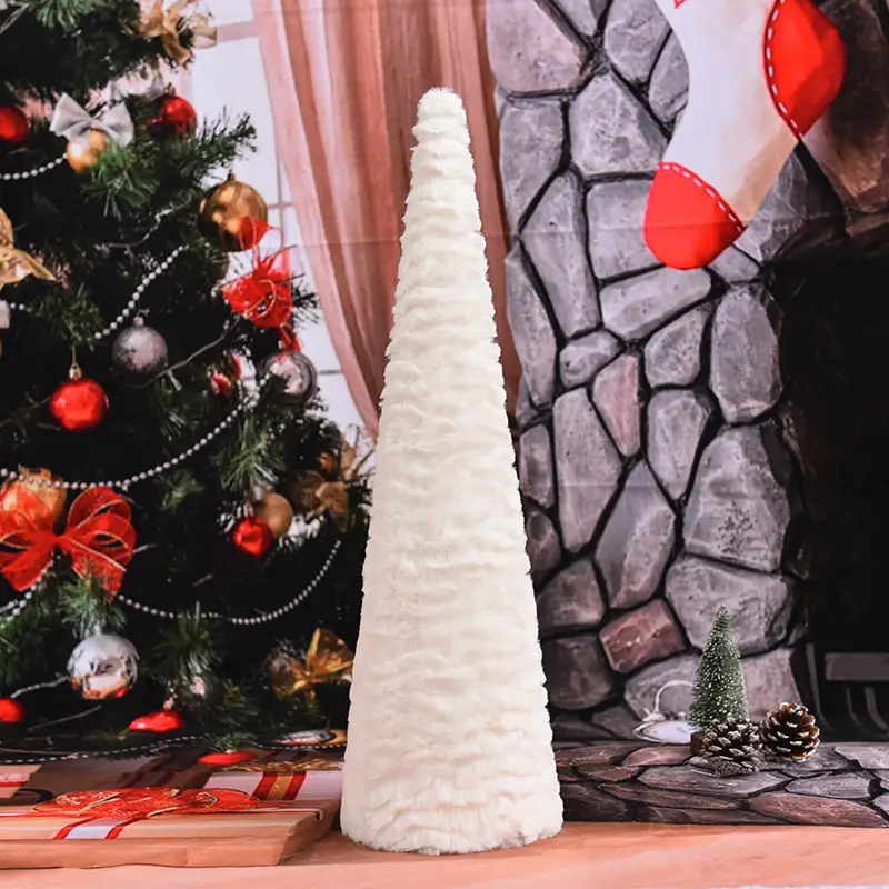 Snowflake Flannel All White Christmas Tree Holiday Home Creative Decorations