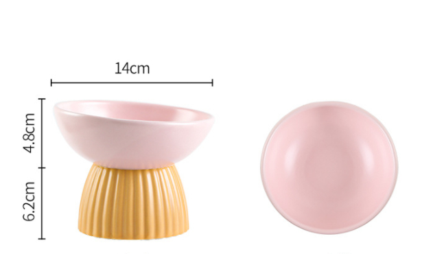 Title 4, Ceramic Pet Food Basin Tall Feet Oblique Color ...