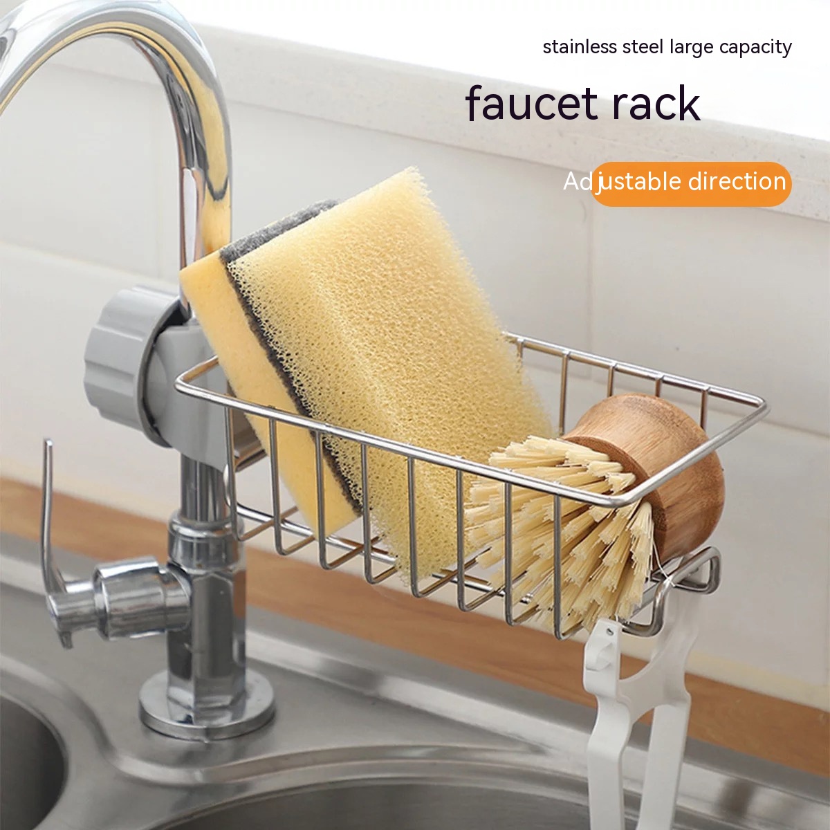 Title 2, Racks Hanging On A Faucet Stainless Steel Kitch...