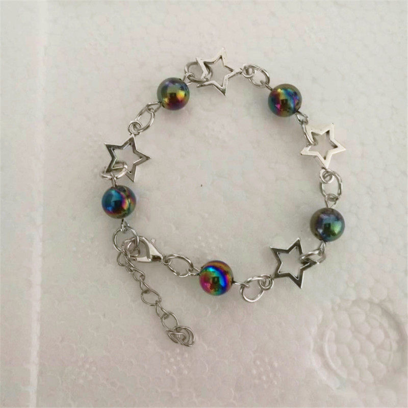 Punk Hollow Five-pointed Star Bracelet Pearl Bracelet