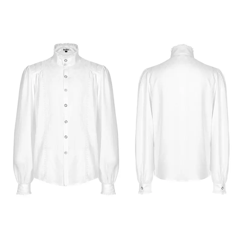 Men's Retro Noble Dress Stand Collar Long Sleeve Shirt