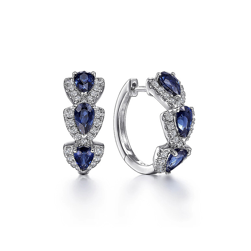 Title 2, Blue New Style Zircon Earrings Elegant Socialit...