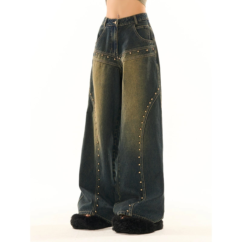 Title 2, Verwaschene, vintageblaue Jeans mit niedrigem B...