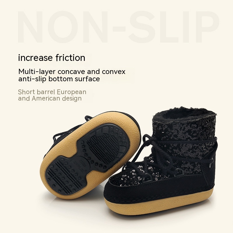 Children's Snow Boots Women's Winter Warm Fleece-lined Sequins — foto 3