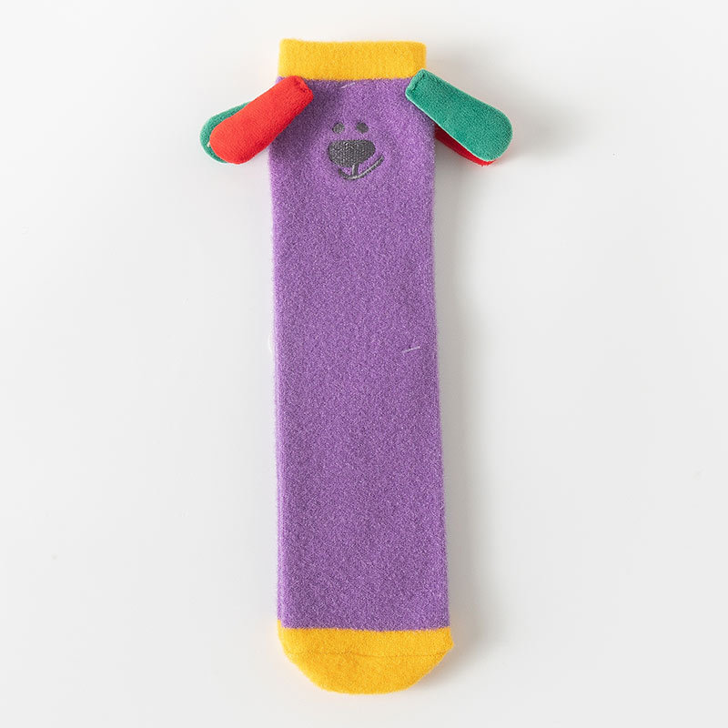 Coral Fleece Fleece Lined Padded Warm Keeping Tube Socks