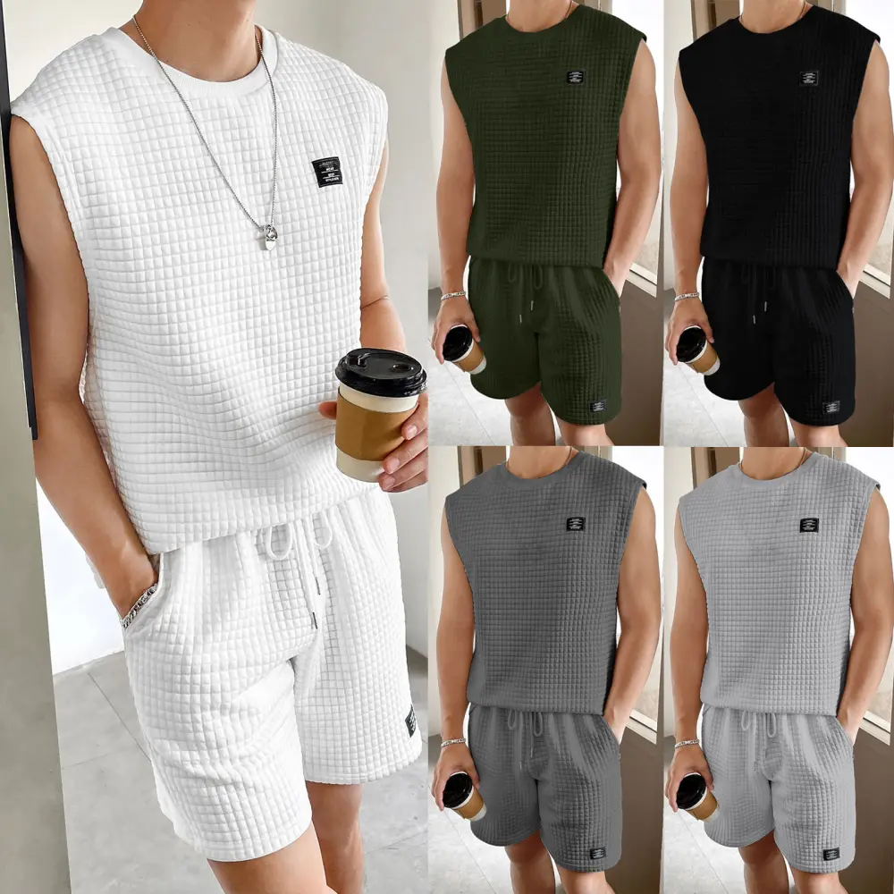 Men's Sport Suit Sleeveless Tank Top Shorts Two-piece Set