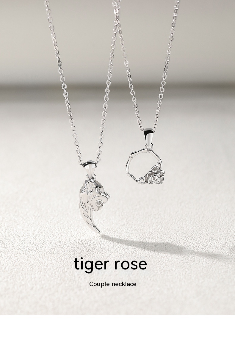 Tiger Smell Rose Necklace Couple's Niche Design Gift