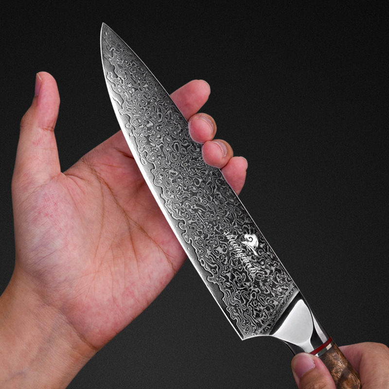 Title 6, Damascus Steel Chef Knife Stainless Meat Cutting