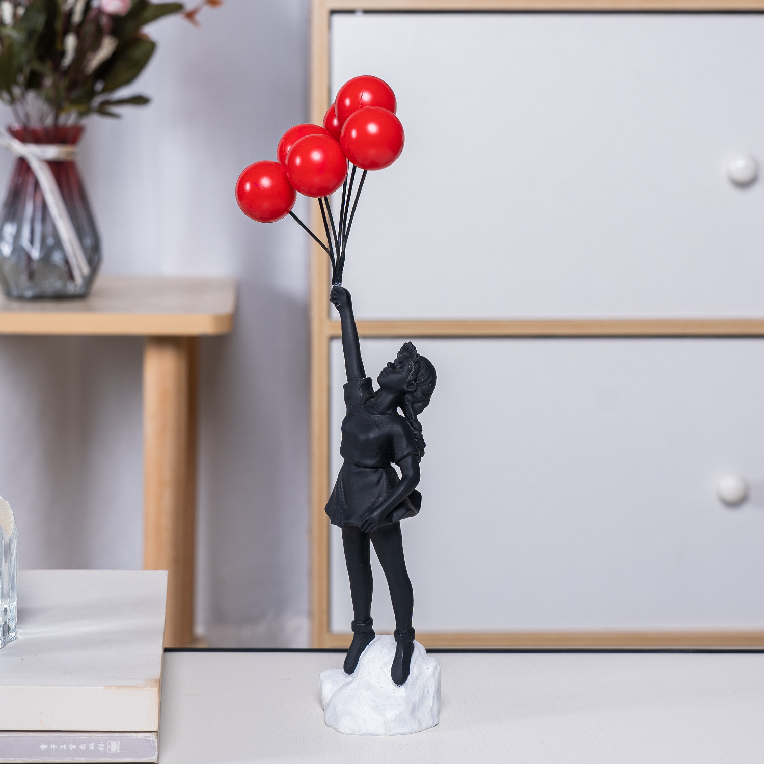 Title 7, Balloon Girl Living Room Creative Resin Decorat...