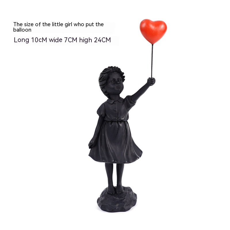 Title 8, Balloon Girl Living Room Creative Resin Decorat...