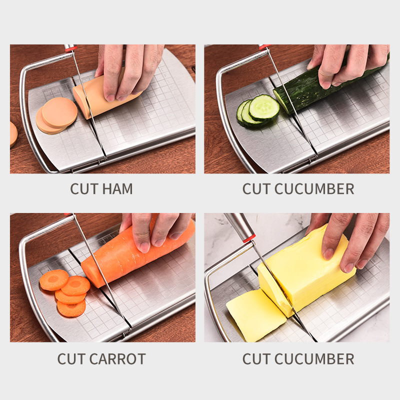 Title 2, Stainless-steel Cheese Cutter With Scale Slicer...