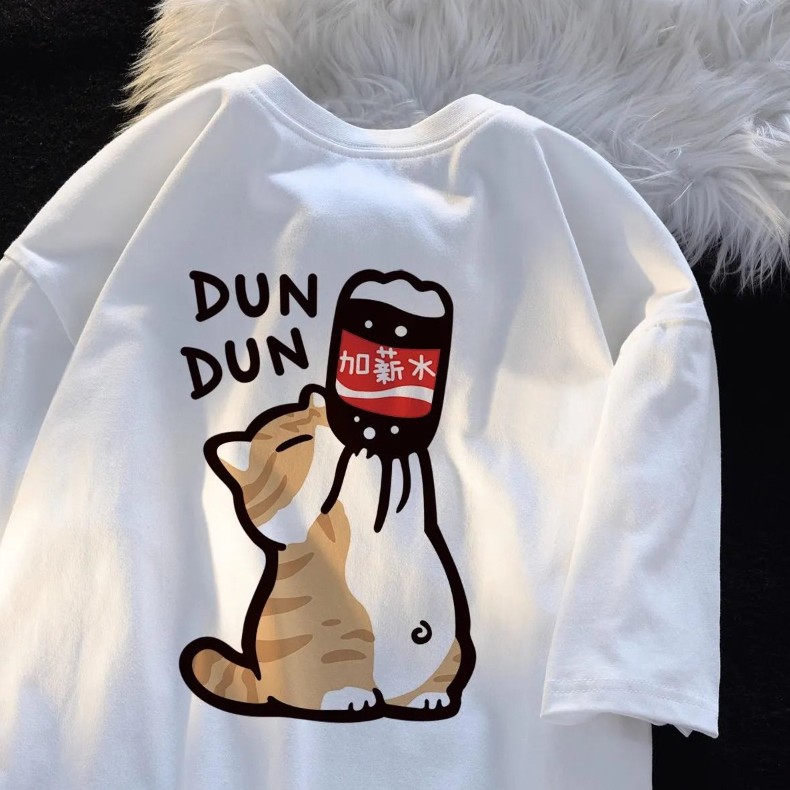 European And American Cartoon Printed Casual Round Neck T-shirt