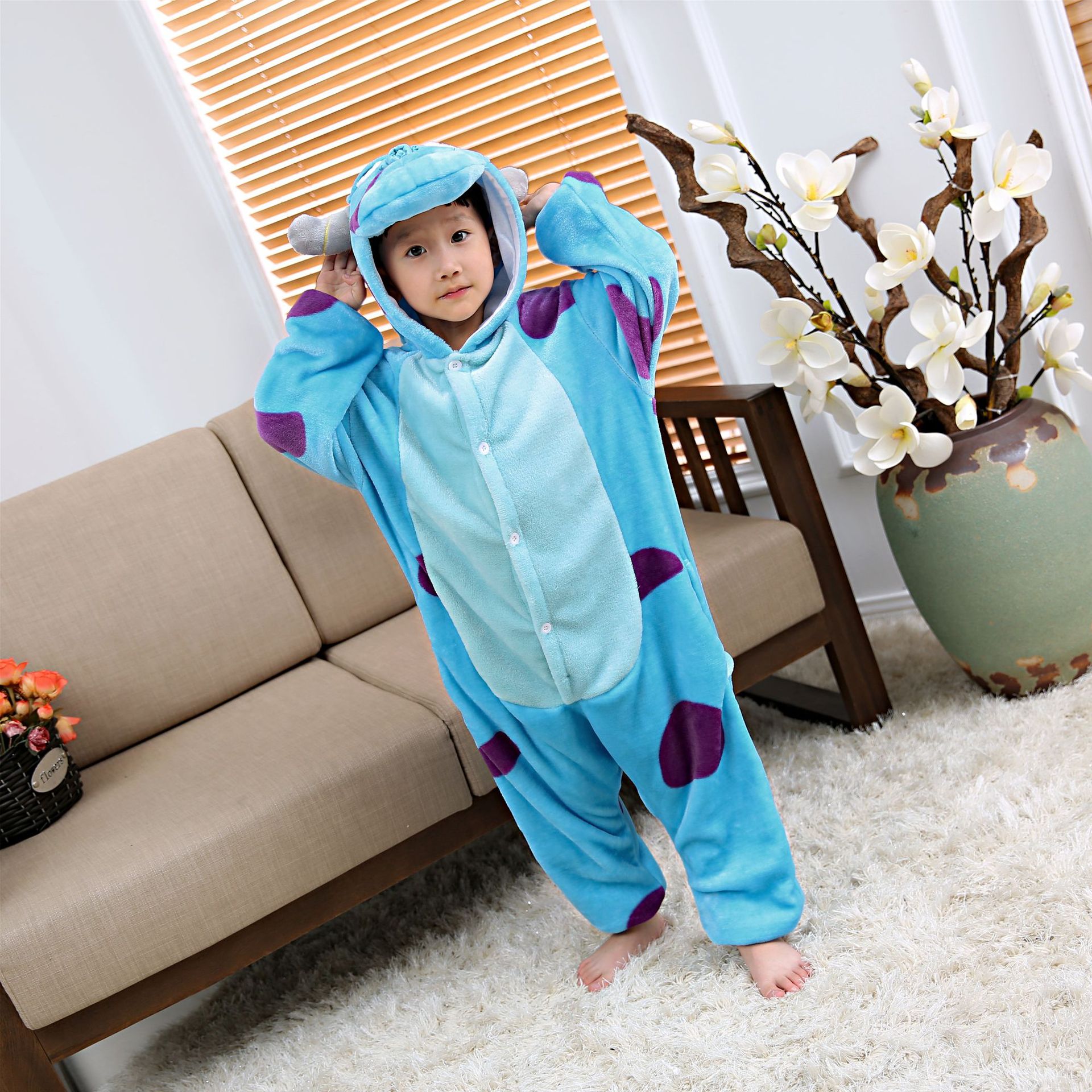 Title 7, Pajamas Flannel Cartoon One-piece Pajama In Sto...