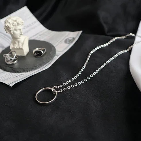 High-grade Light Luxury Titanium Steel Rings Pendants Necklace