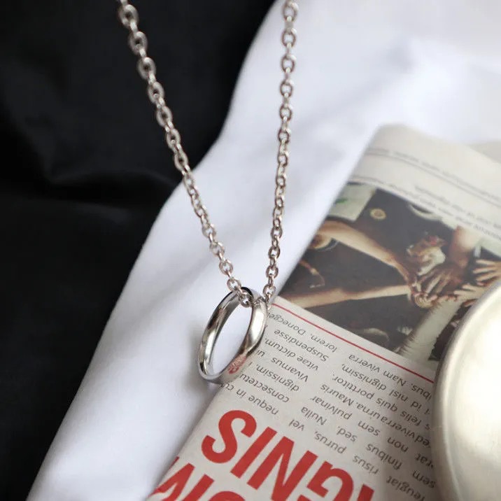 High-grade Light Luxury Titanium Steel Rings Pendants Necklace