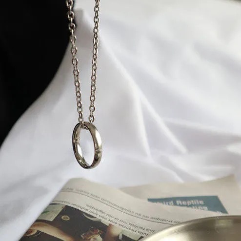 High-grade Light Luxury Titanium Steel Rings Pendants Necklace