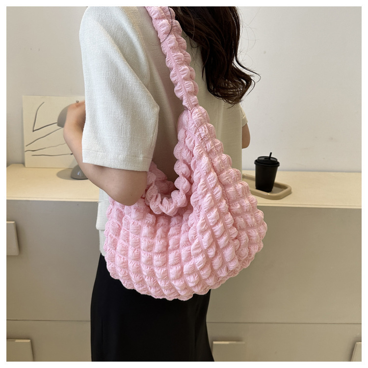 Niche Pleated Clouds Cute Simple Soft Trendy Western Style Underarm Commuter Bag — foto 14