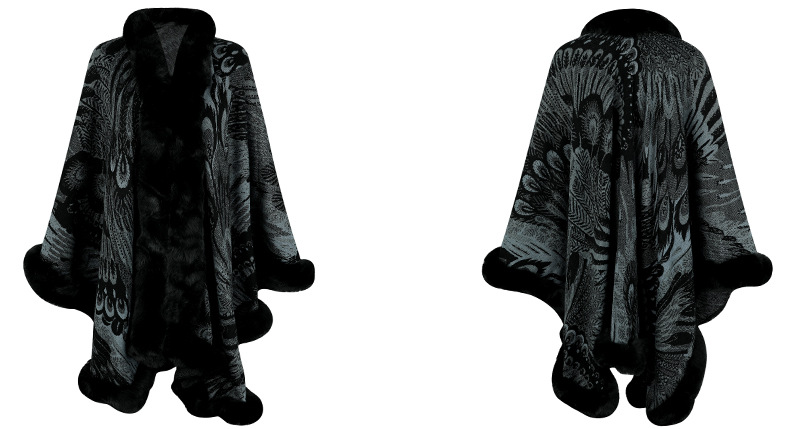 Aristolochia Ringens Knitted Cloak Female Thickening Warm Shawl