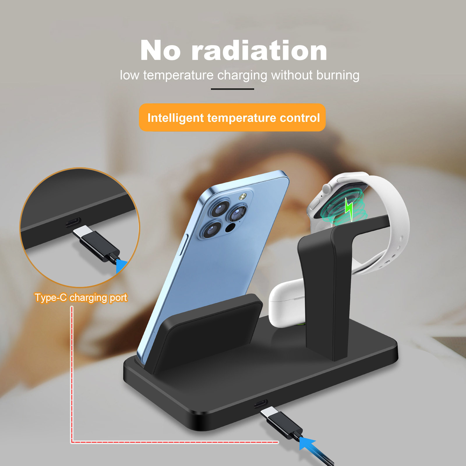 New Vertical Three-in-one Charger Watch Wireless Charger Direct Charging - Image 12