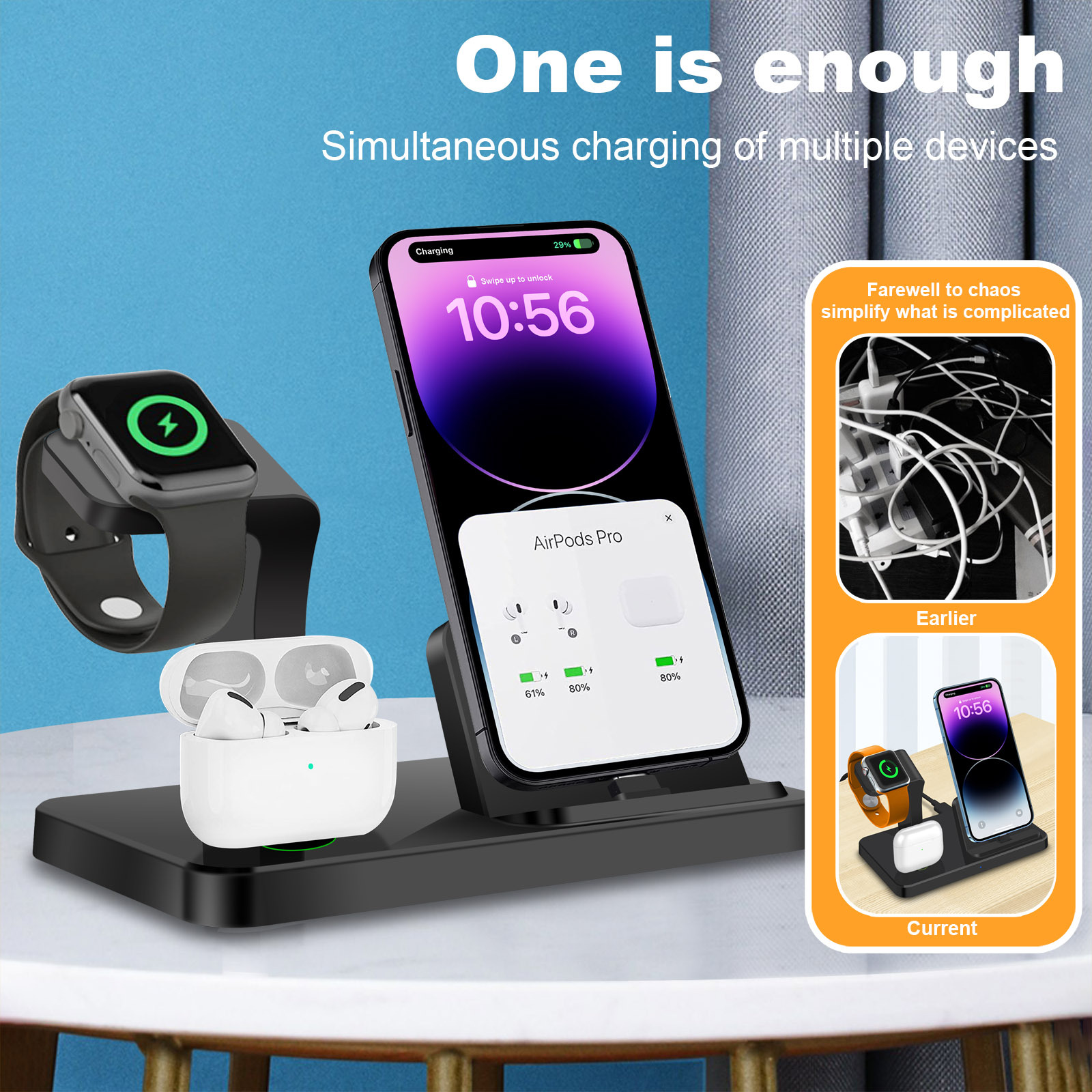 New Vertical Three-in-one Charger Watch Wireless Charger Direct Charging - Image 5
