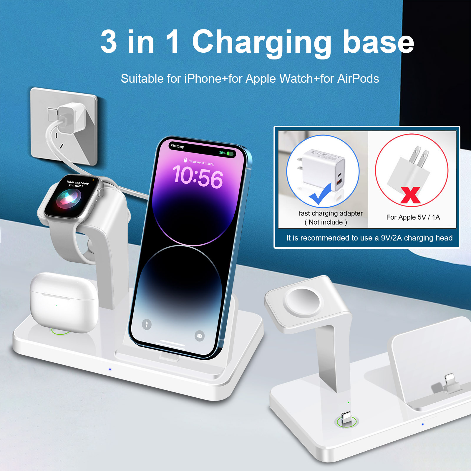 New Vertical Three-in-one Charger Watch Wireless Charger Direct Charging - Image 10