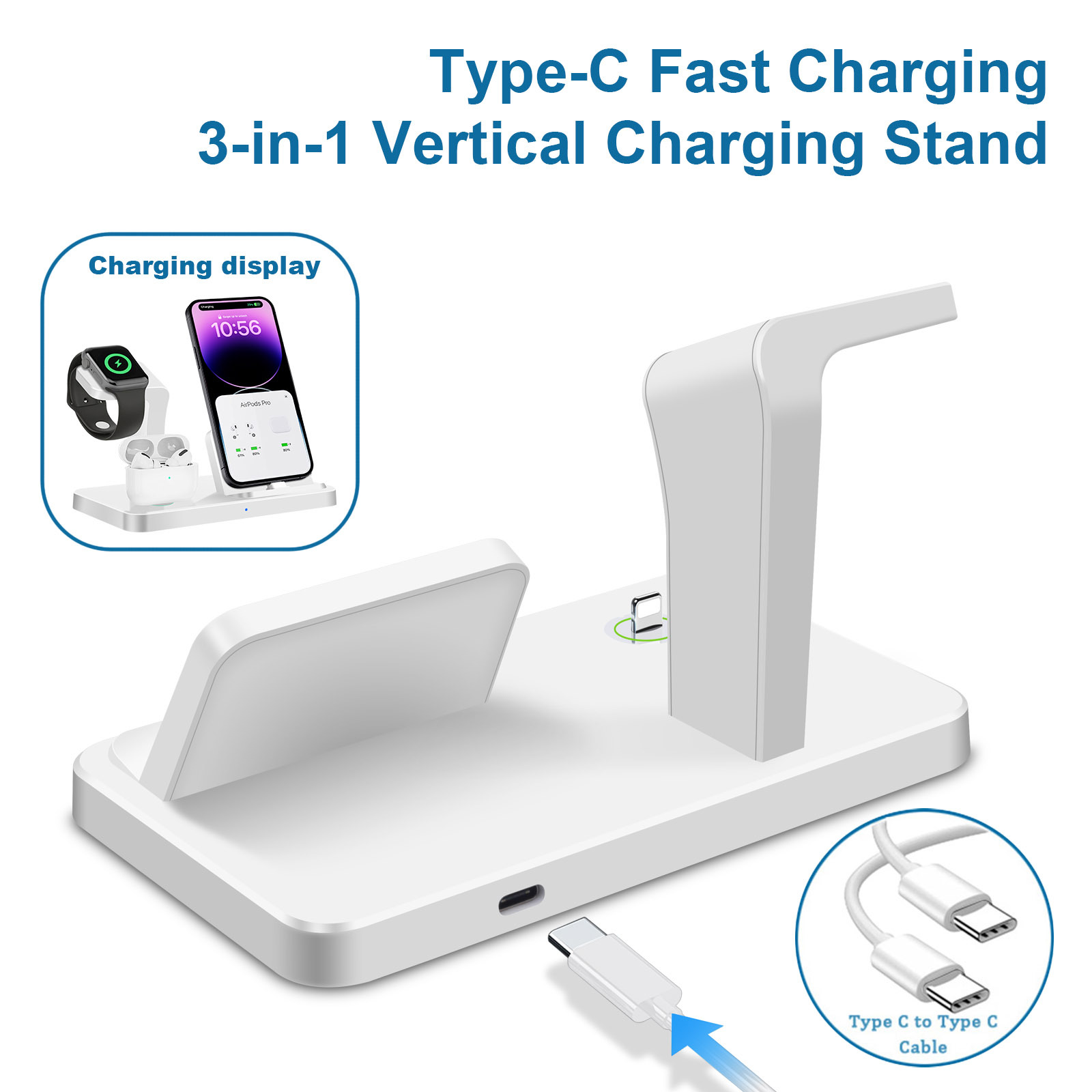 New Vertical Three-in-one Charger Watch Wireless Charger Direct Charging - Image 13