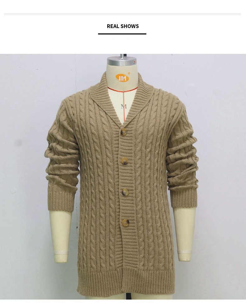 Title 6, Cardigan torsadé en tricot mi-long pour homme, ...