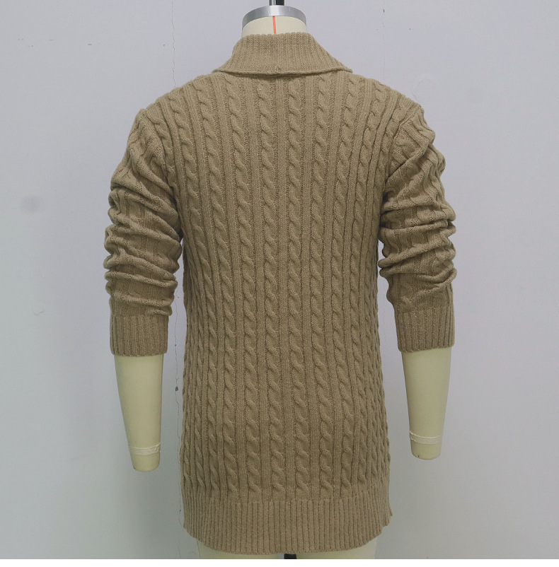 Title 7, Cardigan torsadé en tricot mi-long pour homme, ...